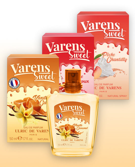 Set Varens Sweet Vanille Caramel, Pomme d'Amour, Pêche Chantilly